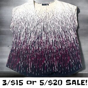 APT 9 Flowy Purple White Pattern Blouse